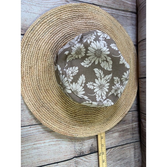 SCALA Collection Women’s Natural Floral Beach‎ Sunhat - Picture 5 of 5